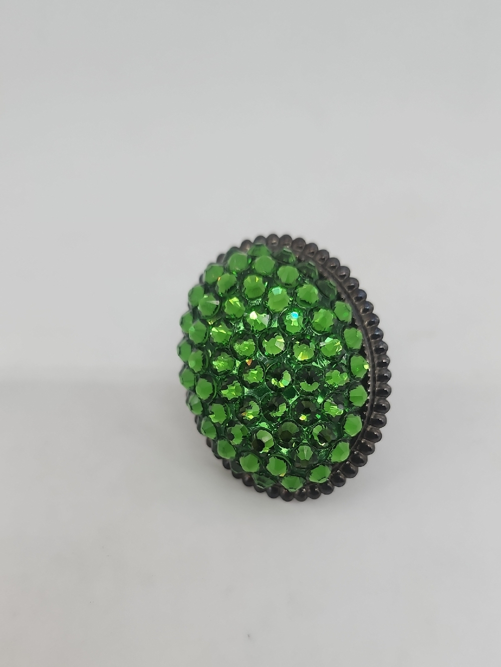 GASOLINE GLAMOUR GREEN RHINESTONE COCKTAIL RING - Picture 2 of 9